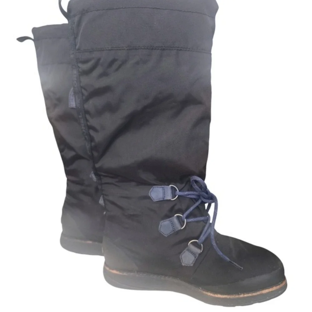 Sorel Waterproof‎ Winter Boots Black Tall Lace Up Snow Boots Size 6.5